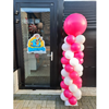 Ballonnenpilaar roze wit met topballon