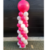 Ballonnenpilaar roze wit met topballon