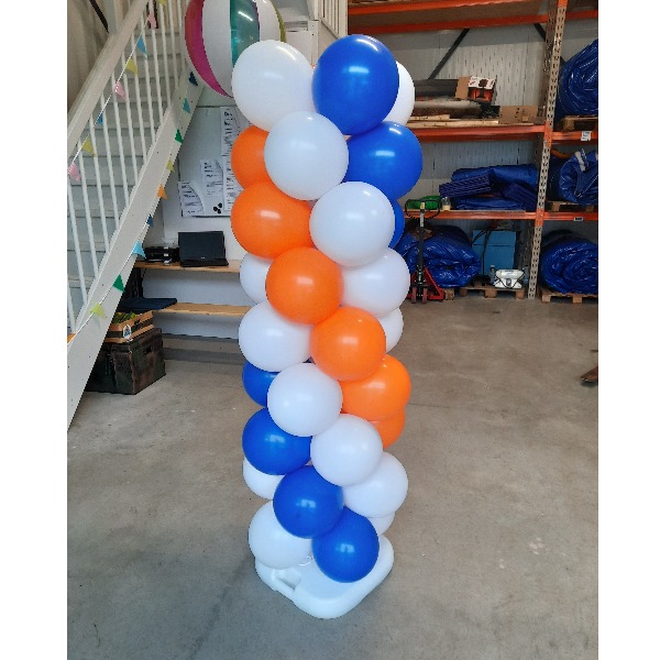 Ballonnen Pilaar - Wit/Blauw/Oranje